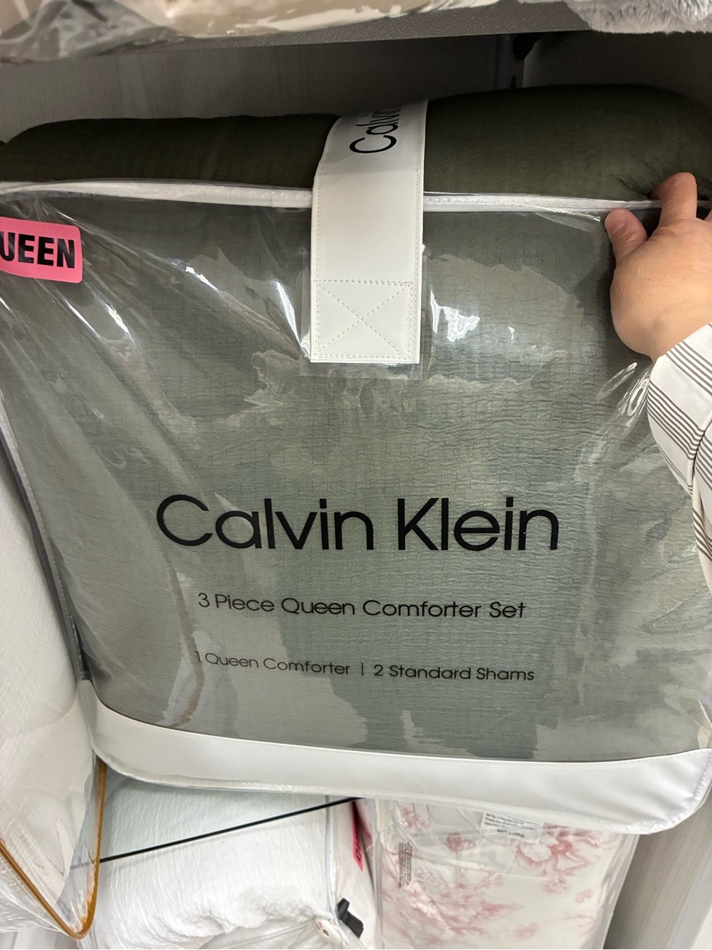 Calvin Klein Sage Green 3-Piece Queen Comforter Set